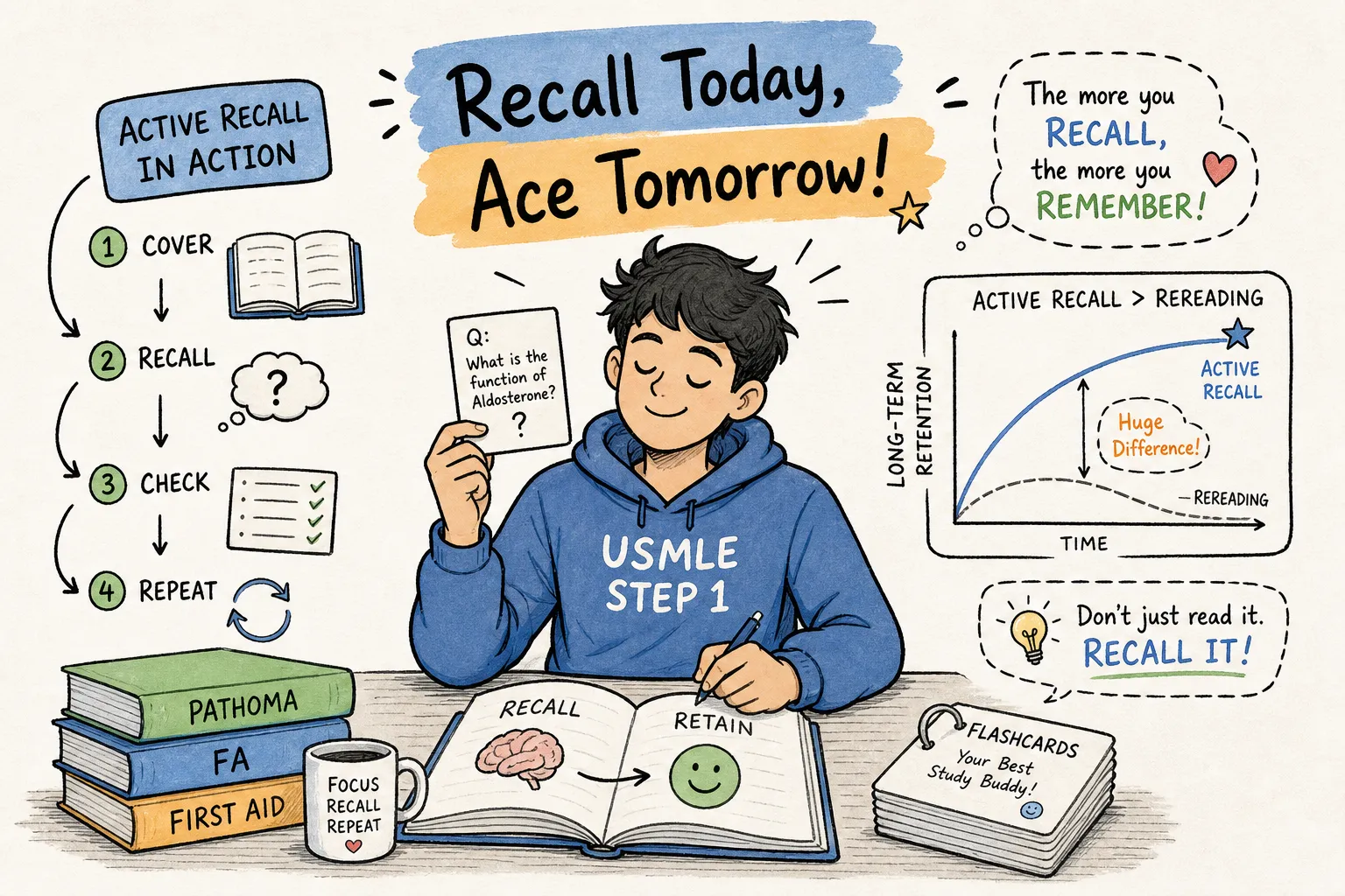 Active Recall Strategies to Ace USMLE Step 1